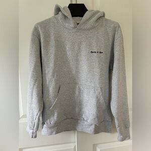 Sporty & Rich Embroidered Hoodie, Gray, Small